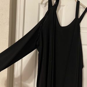 Plus Black Longsleeve Peep Shoulder